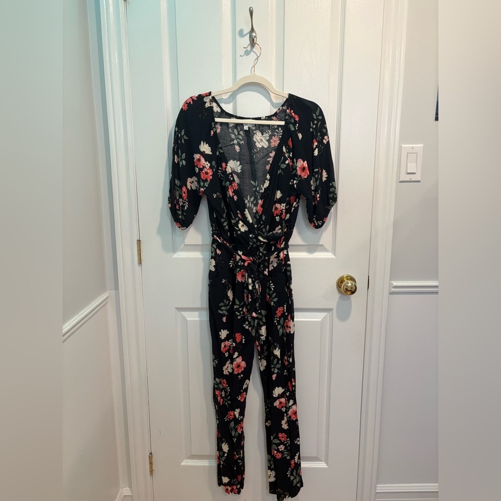 Grace & Lace Black Floral Jumpsuit